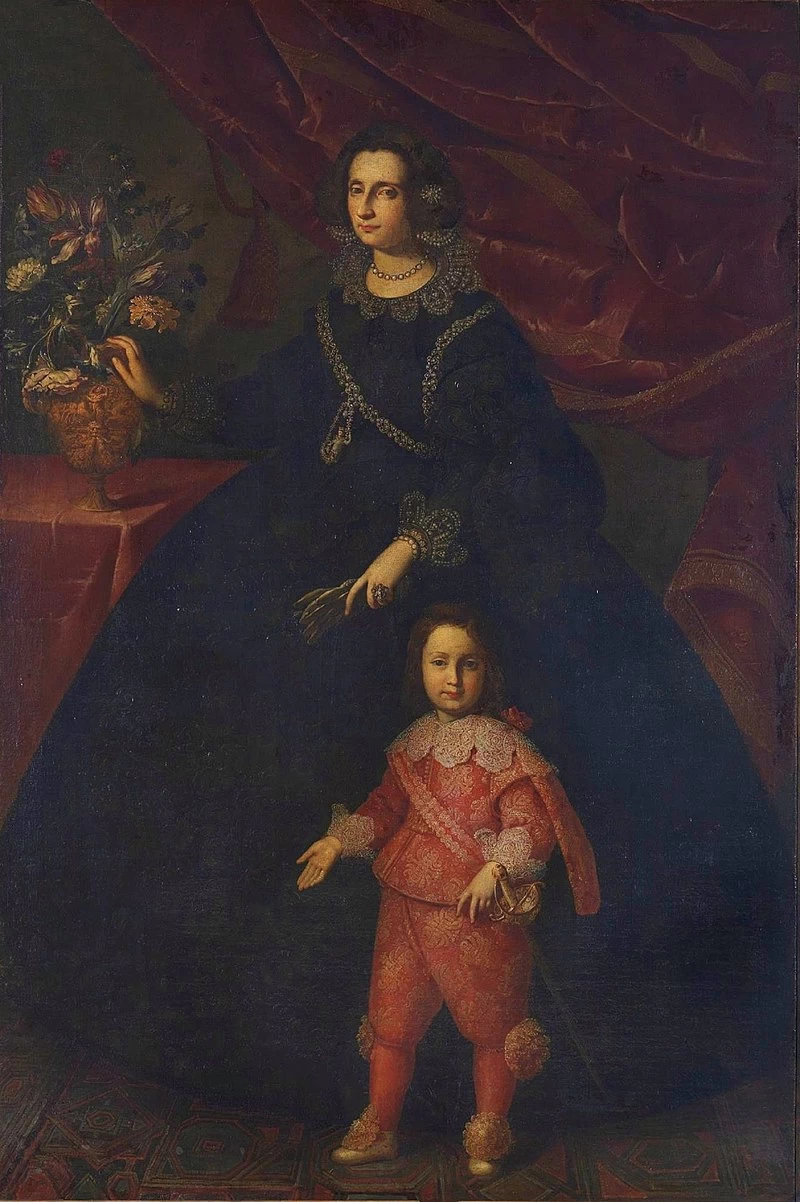 Ritratto della Principessa Isabella Gioeni assieme al figlio Lorenzo Onofrio Colonna